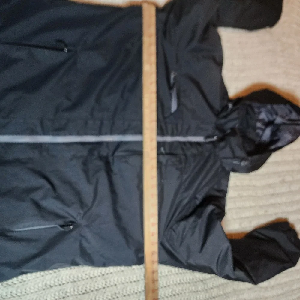 IZOD Jacket Mens XL Black Full Zip Hooded Fleece Lined Zip Pockets Outdoors